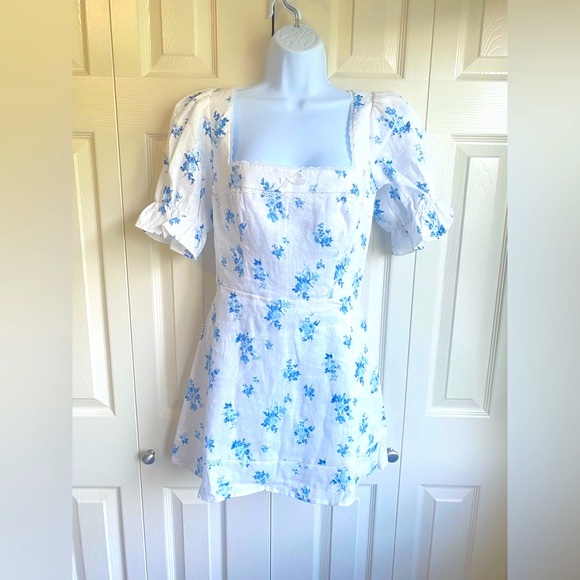 New Reformation Evianna Linen Floral Mini Dress - Picture 6 of 16